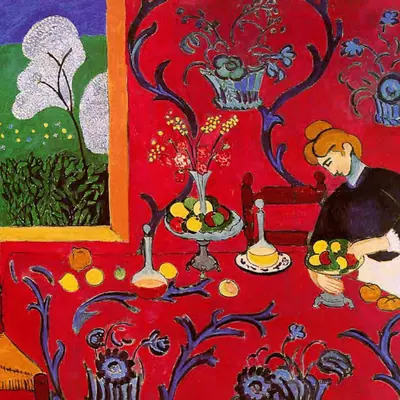 Detail of Henri Matisse's Harmony in Red